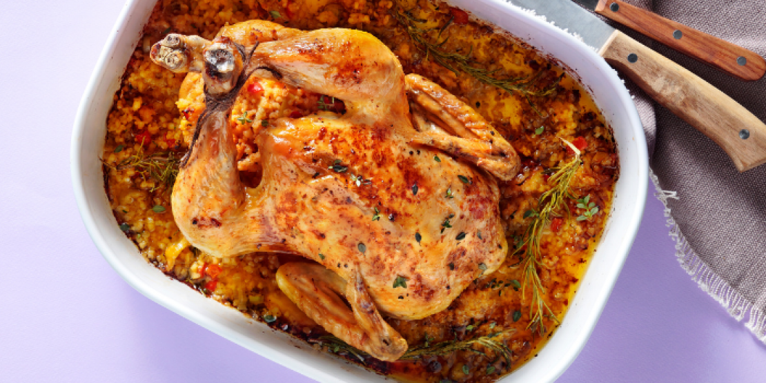 Κοτόπουλο γεμιστό με πλιγούρι