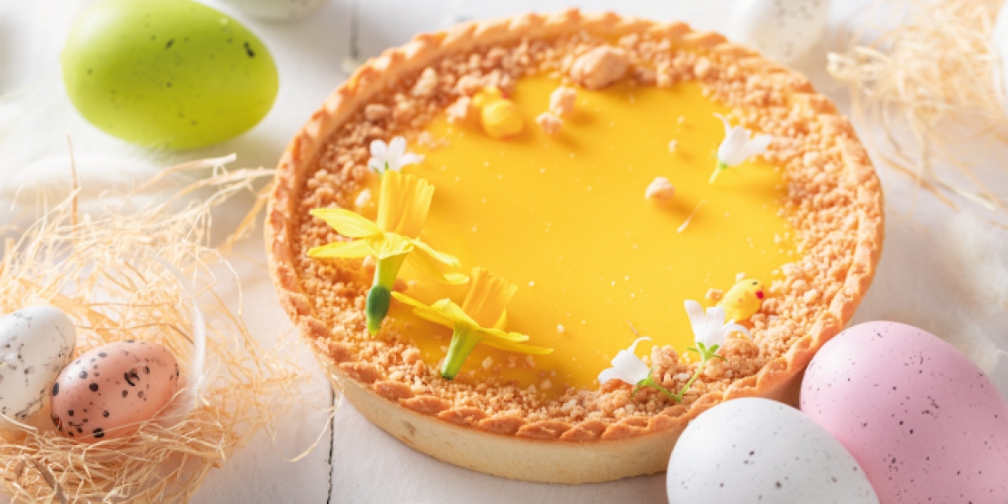 Τάρτα φουντουκιού με μάνγκο