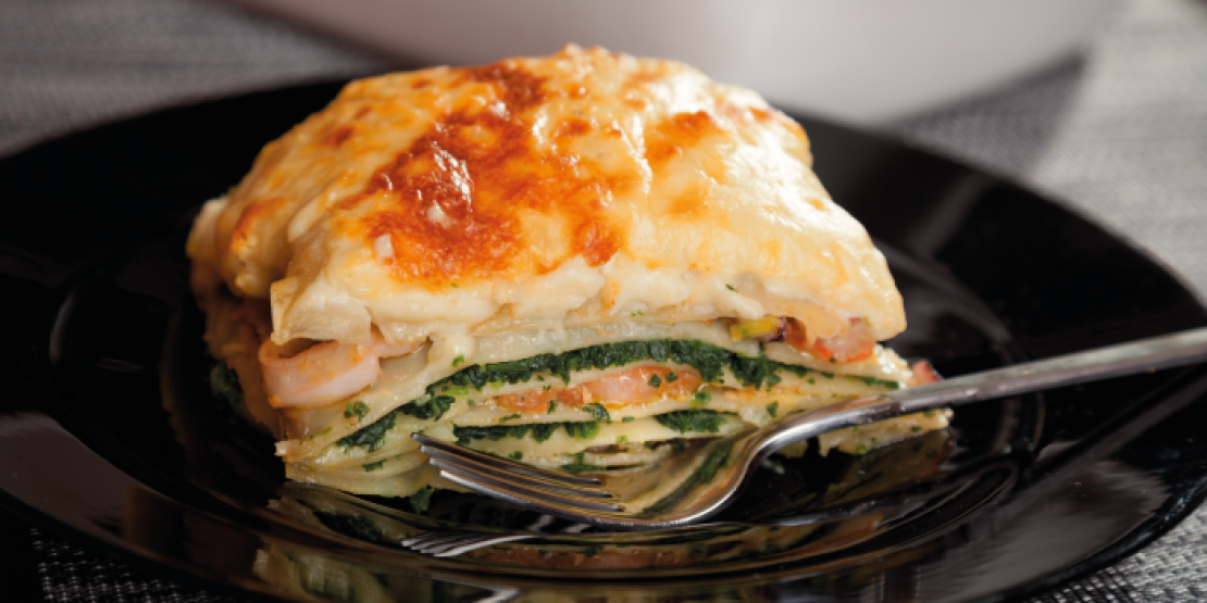 Λαζάνια με σολομό και σπανάκι